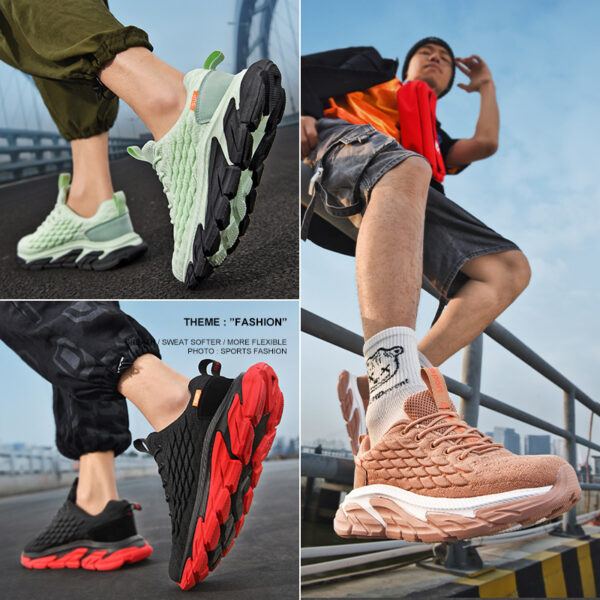 Men's Trendy Shoes Flame Fish Scale Boys Casual Shoes Net Red Coconut Sneakers Men - Image 5