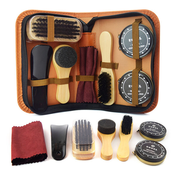 Shoe Polish Bag Leather Shoe Care Set Of 8 - Image 3