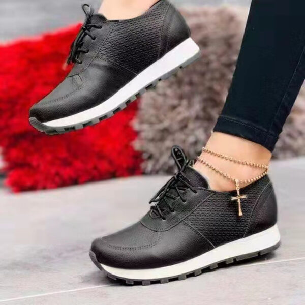 Women Sneakers Casual Running Sports Shoes Lace-up Flat Shoes - Image 3