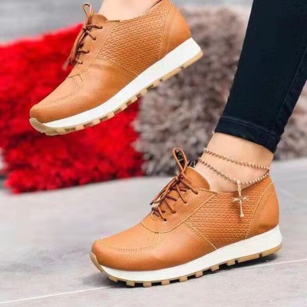 Women Sneakers Casual Running Sports Shoes Lace-up Flat Shoes - Image 2