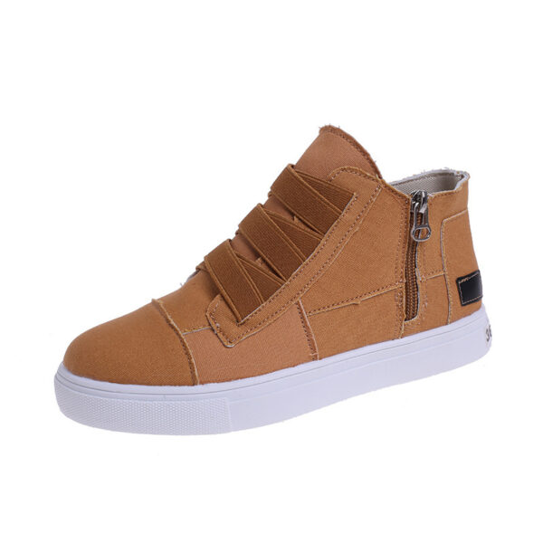 Canvas Flat Shoes Women Side Zipper Walking Sneakers - Image 7