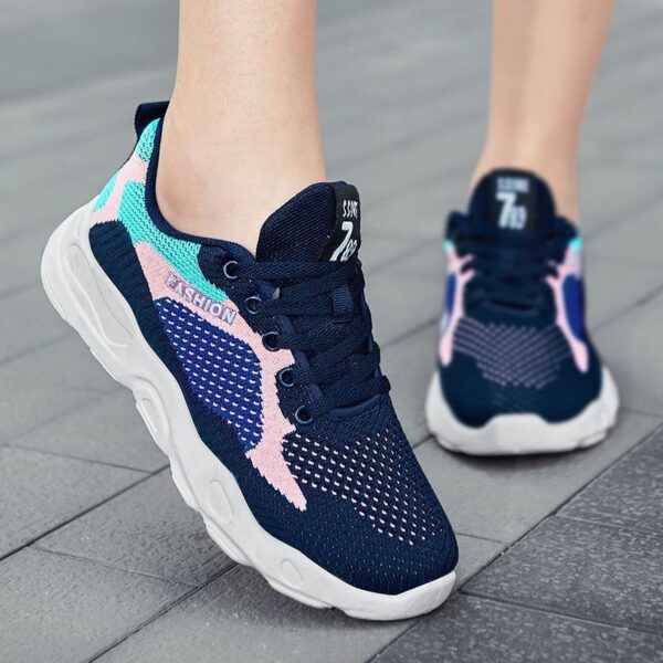 Casual Colorblock Lace-up Sneakers Women Versatile Breathable Lightweight Walking Running Shoes - Image 5