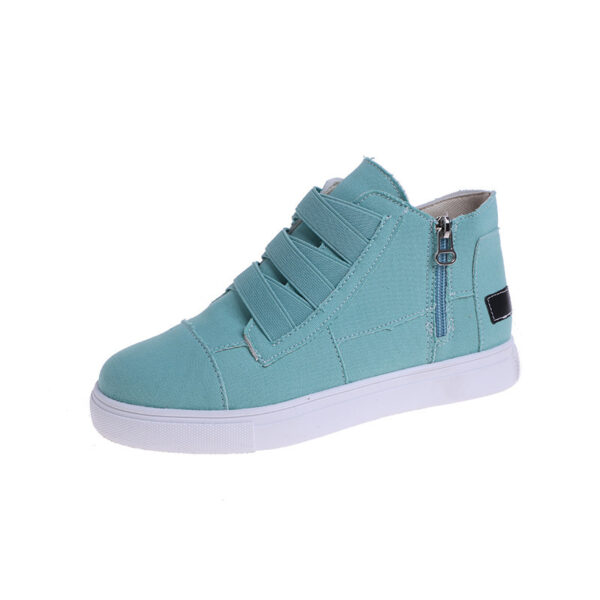 Canvas Flat Shoes Women Side Zipper Walking Sneakers - Image 5