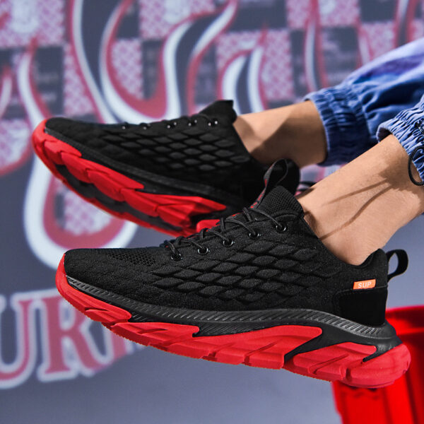 Men's Trendy Shoes Flame Fish Scale Boys Casual Shoes Net Red Coconut Sneakers Men - Image 3