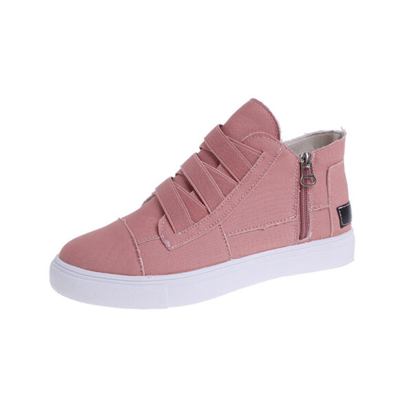 Canvas Flat Shoes Women Side Zipper Walking Sneakers - Image 9