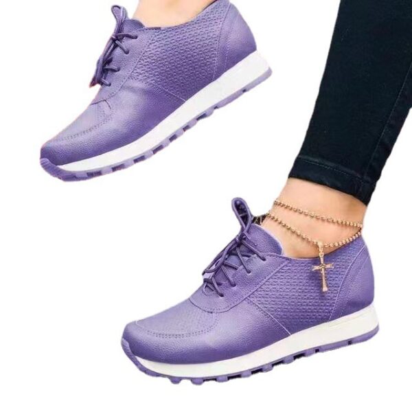 Women Sneakers Casual Running Sports Shoes Lace-up Flat Shoes - Image 4