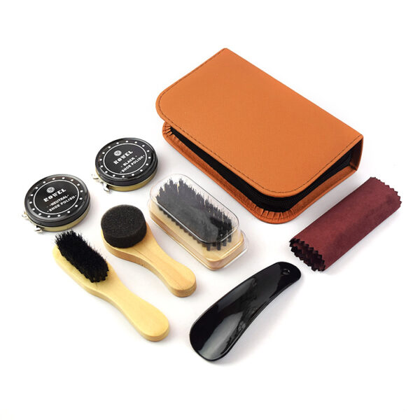 Shoe Polish Bag Leather Shoe Care Set Of 8 - Image 5