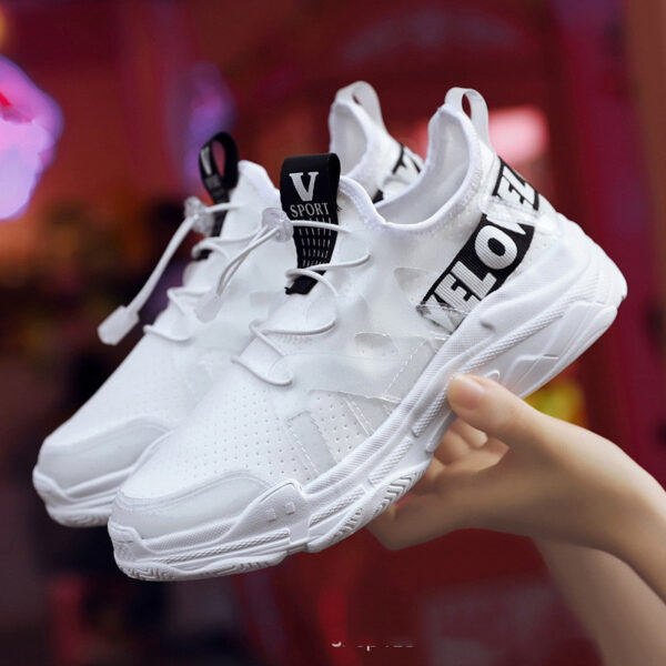 Mesh Sneakers Women Spring And Summer Korean Style White Shoes - Image 3