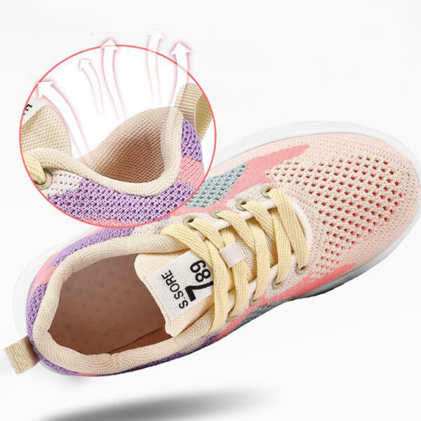 Casual Colorblock Lace-up Sneakers Women Versatile Breathable Lightweight Walking Running Shoes - Image 4