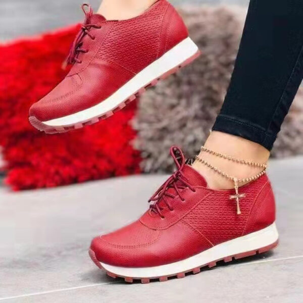 Women Sneakers Casual Running Sports Shoes Lace-up Flat Shoes - Image 5