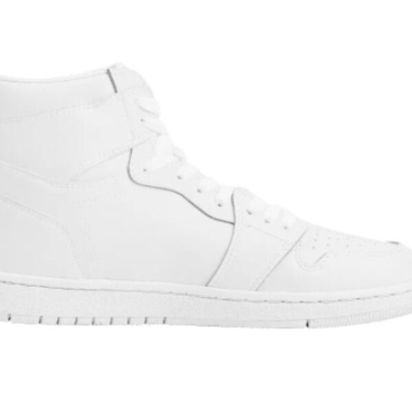 Customizable White High-top Lace-up Basketball Shoes
